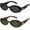 2 Pack-black+leopard Print, variant on Retro Oval Sunglasses for Women Men Trendy Small 90s Style  Skinny Narrow Frame 2-Pack