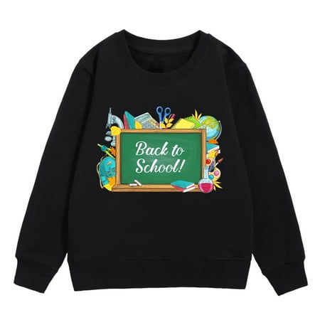 

Sweatshirt For Girls Kids Back To School Season Girls Sweatshirt Winter Fashion Long Sleeve Warm Comfortable Tops Cartoon Patterns Baby Girl Jacket Black 130