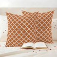 thumbnail image 3 of Orange Moroccon Outdoor Waterproof Pillow Covers, Farmhouse Country Minimalist Geometric Decorative Square Throw Pillowcase Sofa Cushion Sham for Patio/Couch/Chair, 16"x16" 2 Pack, 3 of 8