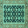thumbnail image 1 of Ahgly Company Indoor Square Abstract Turquoise Blue Modern Area Rugs, 6' Square, 1 of 4
