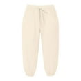 thumbnail image 5 of XIAOCHA Womens Pants Drawstring Elastic Waist Cropped Tapered Trousers Pure Color With Pockets Simple Long Sweatpants, 5 of 5