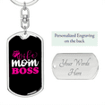 thumbnail image 2 of To My Wife  Wife Mom Boss Pink Stainless Steel or 18k Gold Premium Swivel Dog Tag Keychain, 2 of 16