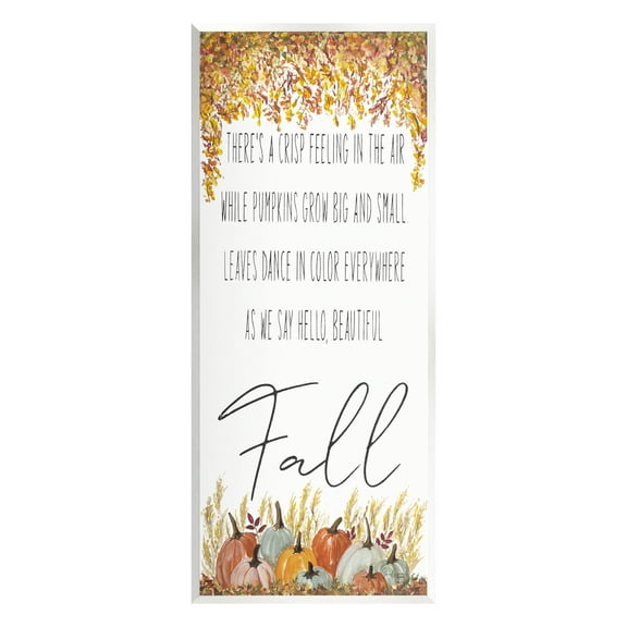Autumnal Hello Beautiful Fall Phrase Holiday Graphic Art Unframed Art Print Wall Art