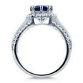 thumbnail image 5 of HeartsAndYou 4ct Round Cut Natural Blue Sapphire & Moissanite Halo Ring 14k SOLID White Gold, 5 of 9