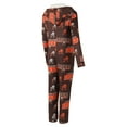 thumbnail image 3 of Women's Concepts Sport Brown Cleveland Browns Throwback Roadway Allover Print Microfleece Full-Zip Union Suit, 3 of 3