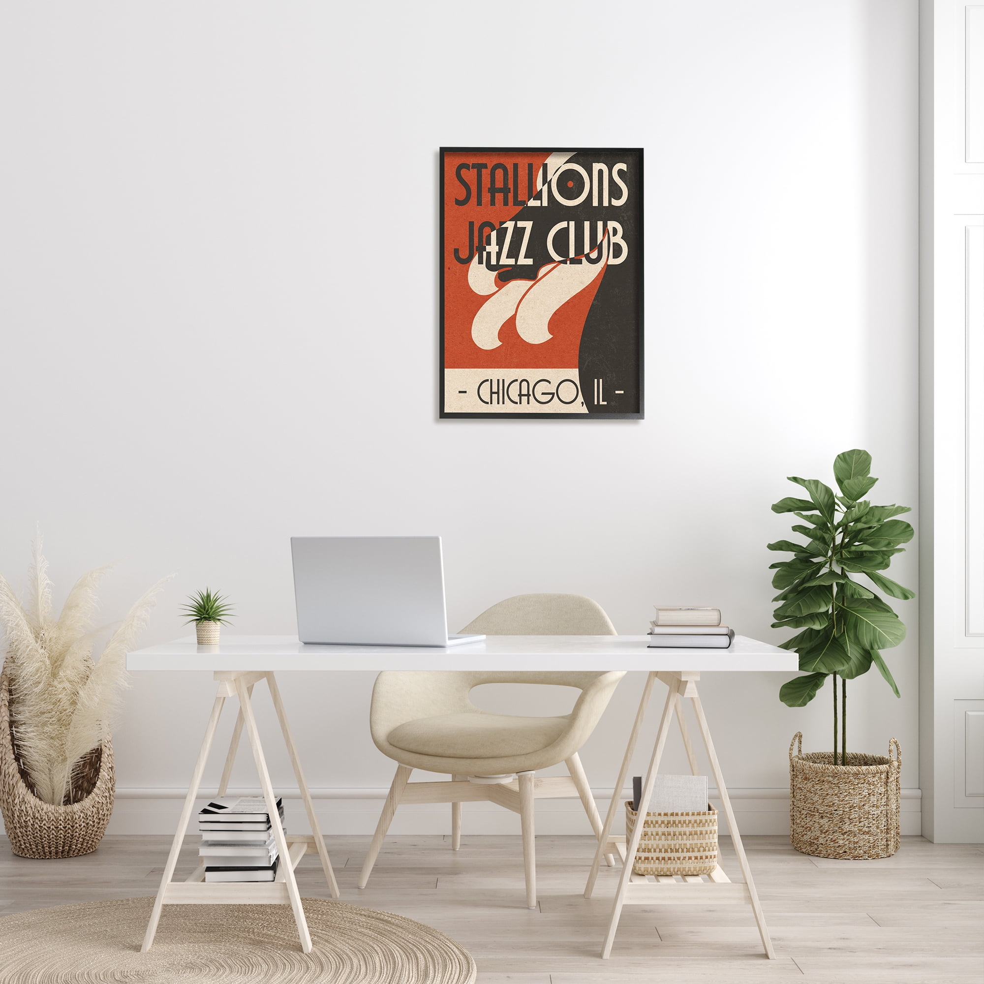 Stupell Industries Stallions Jazz Club Retro Abstract Horse Chicago Illinois, 24 x 30, Design by Daphne Polselli