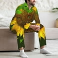 thumbnail image 7 of Naloa Sunflower3 Men’s Pajamas Set - Long Sleeve Button Down Sleep Shirt and Pajama Bottoms Sleepwear Set-X-Large, 7 of 7