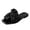 Black, variant on Women's Bow Flat Sandals Square Open Toe Summer Comfort Slip on Slide Sandals Bridal Wedding Dress Shoes Silver