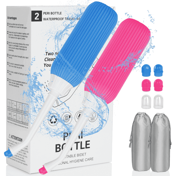 PHANCIR 2 Pack Portable Bidets Bottle , Travel Handheld Bidet Sprayer with Travel Bag, 500ML Capacity