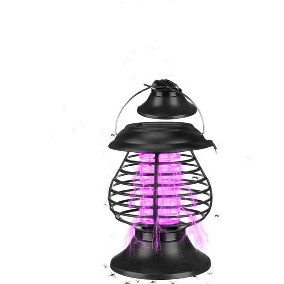 Solar Bug Zapper Outdoor Waterproof Mosquito Zapper Outdoor Mosquito Repellent Trap Solar Powered Bug Lights for Outside Fly Mosquito Killer Outdoor for Home Camping Backyard (Novelty Style)