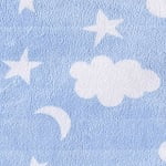 Spasilk Velboa Fleece Blanket With Thick Stitch Trim Accessory for Crib and Stroller, Blue Clouds