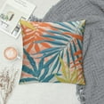 thumbnail image 2 of ONETECH Throw Pillow Covers Patio Pillow Cases Natural Leaves Pattern Spring Square Cushion for Garden Balcony Couch , Orange&amp;Blue, 2 of 5
