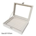 thumbnail image 2 of Velvet Jewelry Earring Display Trays Clear Window Lidded Box for Bracelets Watches Hair Clips, 2 of 2