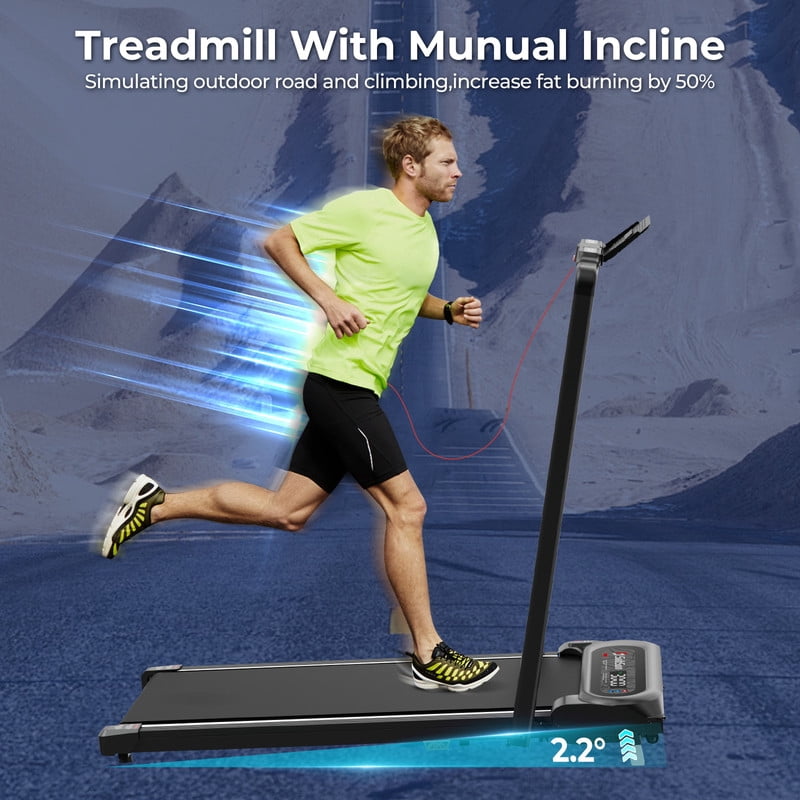 3 in 1 Folding Treadmill, Walking Pad Treadmill with Handle and Incline, Under Desk Treadmill 2.5HP, 265 lbs Weight Capacity, Remote Control