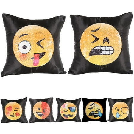 Enjoy Sequins Emoji Cushion Decorative Throw Chair Pillows