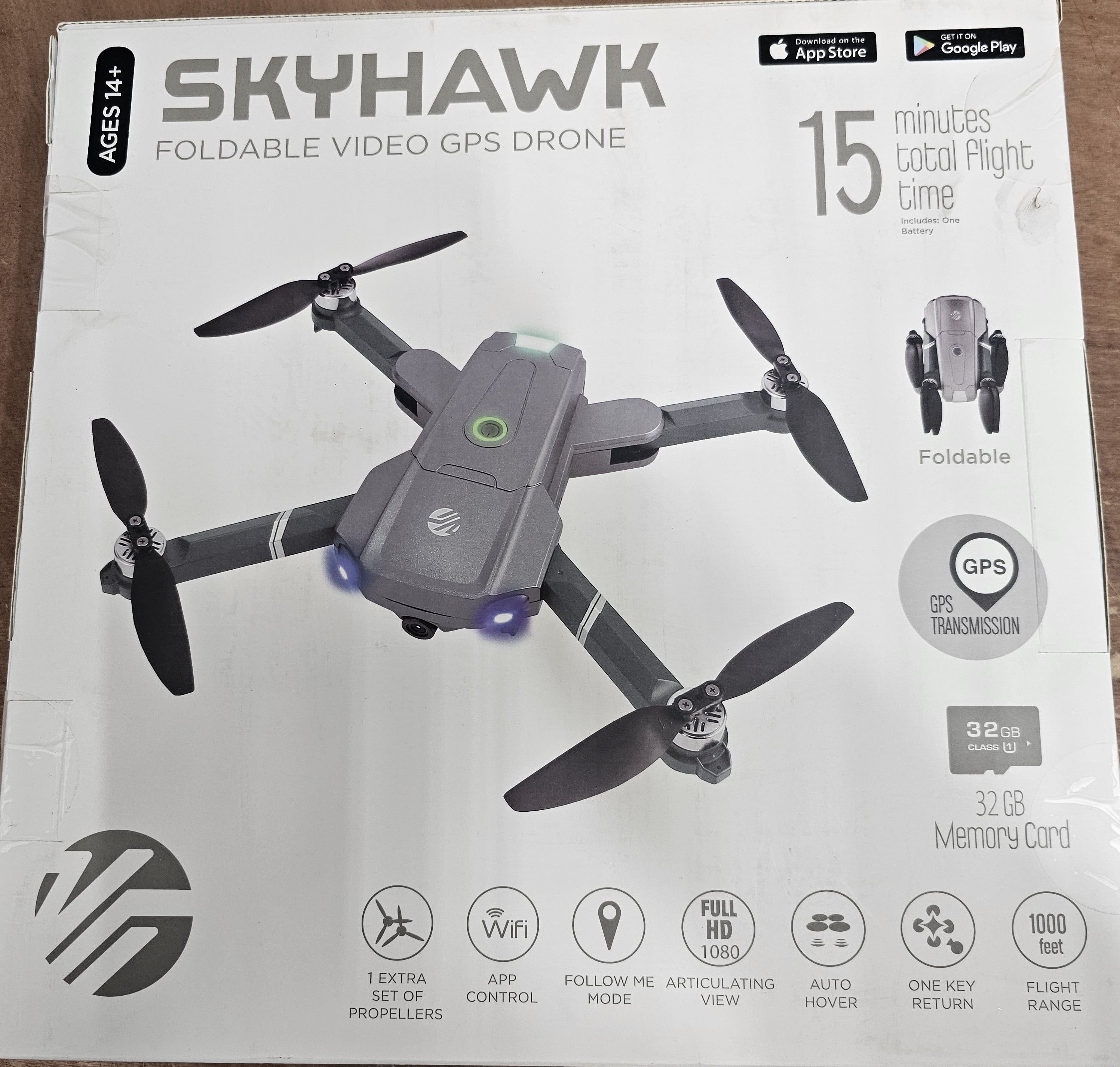 Vivitar DRC447 SkyHawk Foldable Video Drone 1080P HD Live Video Quadcopter