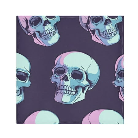 

Napkin Satin Napkin 20*20Inchx4 Kitchen Towel Dinner Plate Towel Decorative Towel Napkin Tea Towel Suitable For Kitchen Table Halloween Skeletons4