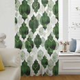 thumbnail image 5 of Dark Green Geometric Moroccan Sheer Curtains 72 Inches Long, Abstract Art Ombre Modern Light Filering Curtains, Breathable Simi Curtain Privacy Drapes for Living Room Bedroom Window Treatment, 5 of 9