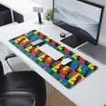 thumbnail image 2 of Long Mouse Pads for Desk,Colorful Dinosaurs Pop Art Square Desk Mats on Top Of Desks, Desk Mouse Pad Extra Large with 3mm Non-Slip Base and Stitched Edge for Gaming,Work,Home 31.5"x11.8", 2 of 5