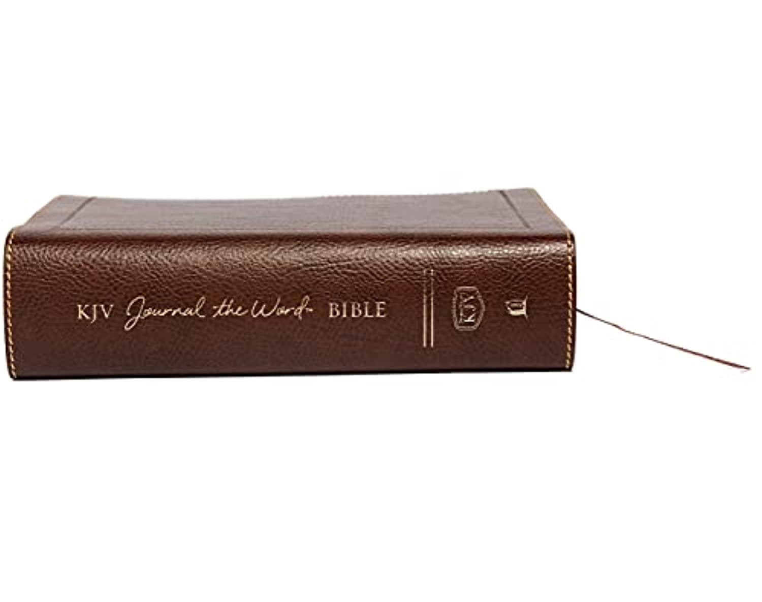 KJV, Journal the Word Bible, Large Print, Bonded Leather, Brown, Red Letter Edition: Reflect, Journal, or Create Art Nex, (Hardcover)