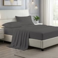 thumbnail image 3 of 100% Cotton Bed sheets, Deep Pocket, Wrinkle Resistant, Soft & Smooth Sateen 4-Piece, Queen Charcoal Gray by Purity Home, 3 of 13
