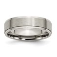 thumbnail image 1 of Titanium Ridged Edge 6mm Brushed and Polished Band Ring 6 Size, 1 of 6
