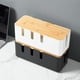 thumbnail image 4 of Caja de gestión de cables con tapa de madera 30,4 x 12,3 x 11,6 cm organizador de cables ABS, 4 of 8