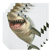 Facannap Cartoon Character Shark SpongeBob Polyester Cloth Napkin for Hotel Home Banquet Atmosphere Embellishment Reusable Decor 6 PCS