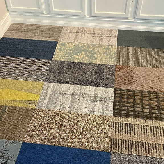 12''x24'' Assorted Carpet Tile Peel and Stick 24 Planks- 48sqft