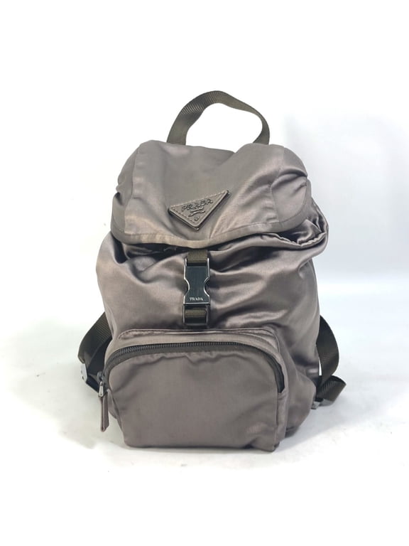 Pre-Owned PRADA Logo Plate backpack bag Backpack BrownBased (Good)