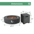 thumbnail image 5 of VENTOPYR 40.5-inch Outdoor Propane Fire Pit Coffee Table w Concrete Round Base Patio Heater, 50,000 BTU Stainless Steel Burner, Free Lava Rocks, Rain Cover, Tank Cover, Gray, 5 of 6
