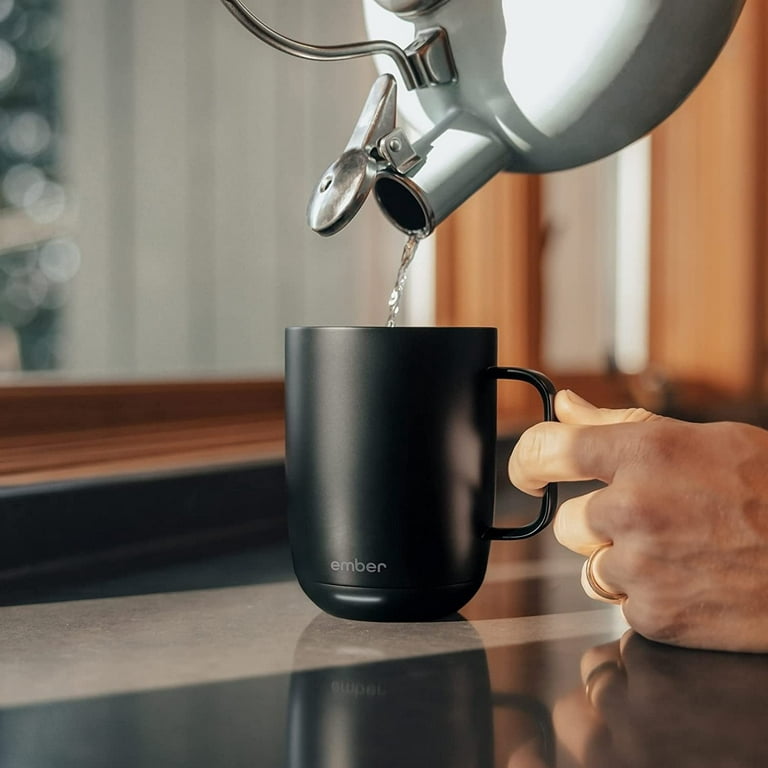  Ember Temperature Control Smart Mug, 14 oz, 1-hr Battery Life,  Black - App Controlled Heated Coffee Mug : Home & Kitchen