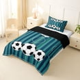 thumbnail image 2 of Erosebridal Blue Football Sport Court Twin Comforter Sets,Soccer Theme Boys Ball Games Bedding Set For Kids,Reversible Black 2-Piece, 2 of 7