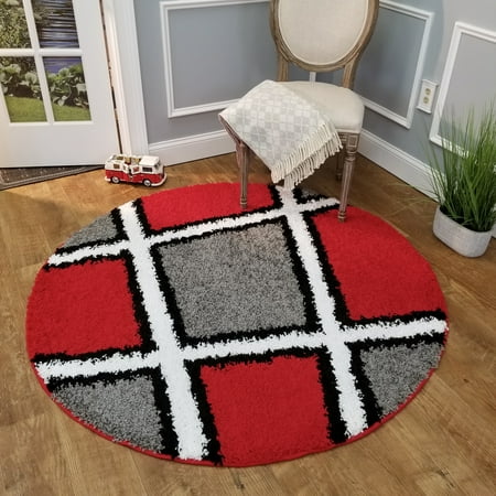 Maxy Home Bella Multicolor Tiles 5 Ft Round Area Rug Maxy Home Bella Multicolor Tiles 5 Ft Round Area Rug