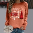 thumbnail image 3 of TIANZEN Women's Long Sleeved Crew Neck Print Lightweight Hoodie Juniors Sweatshirts, 3 of 4