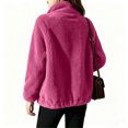thumbnail image 5 of Sherpa Fleece Jackets for Women Casual Solid Long Sleeve Zipper Hooded Plush Coat Winter Warm Sweater Tops, 5 of 5