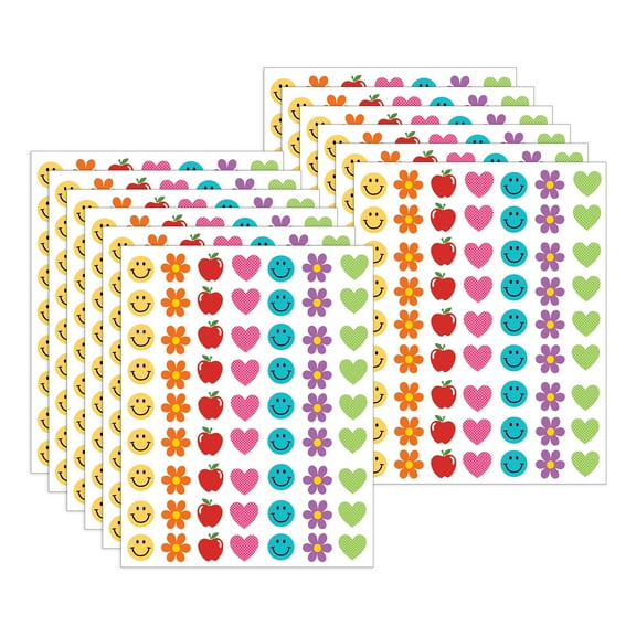 Teacher Created Resources Cool for School Mini Stickers, 378 Per Pack, 12 Packs
