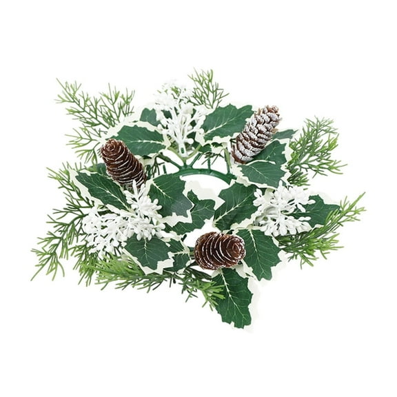 WEGFTDUOP Christmas Candle Wreath - 14 inch Multicolor Plastic Ring for Table & Door Decor