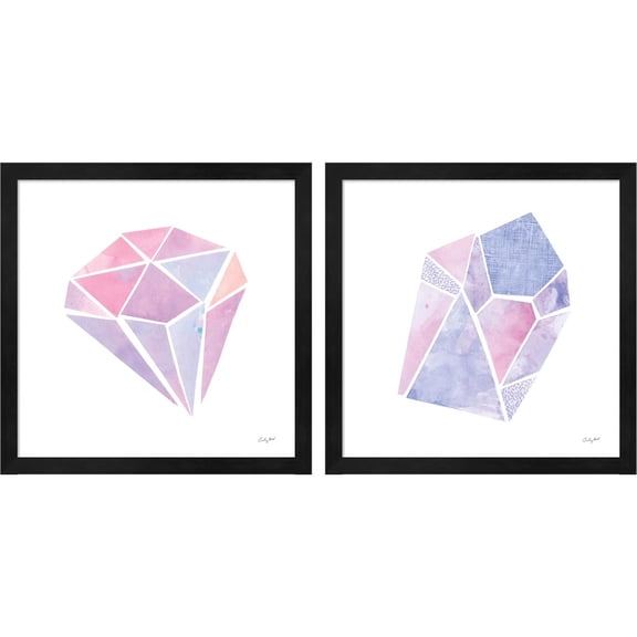 Great Art Now Shine B by Courtney Prahl, 2 Piece Framed Art Set Each 13"W x 13"H