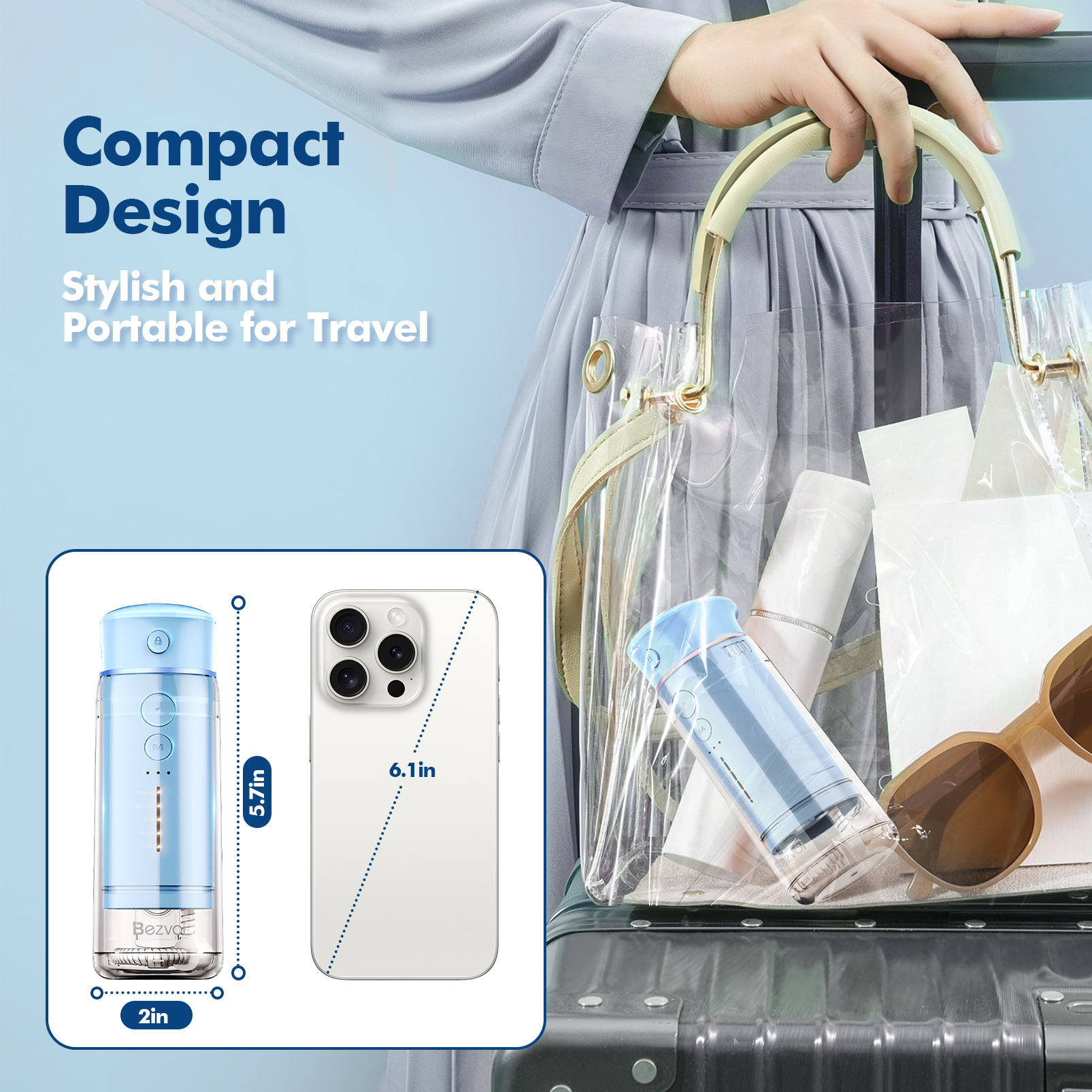 Bezvoi Mini Cordless Water Flosser, Portable photo 3