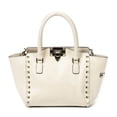 thumbnail image 1 of Pre-Owned Valentino Ivory Mini Rockstud Trapeze Tote Shoulder Bag Studded Calfskin Leather, 1 of 9