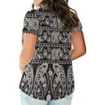 thumbnail image 4 of asdoklhq Womens Plus Size Tops Clearance,Women Tie-Dye Print Button T-Shirt Blouses, 4 of 6