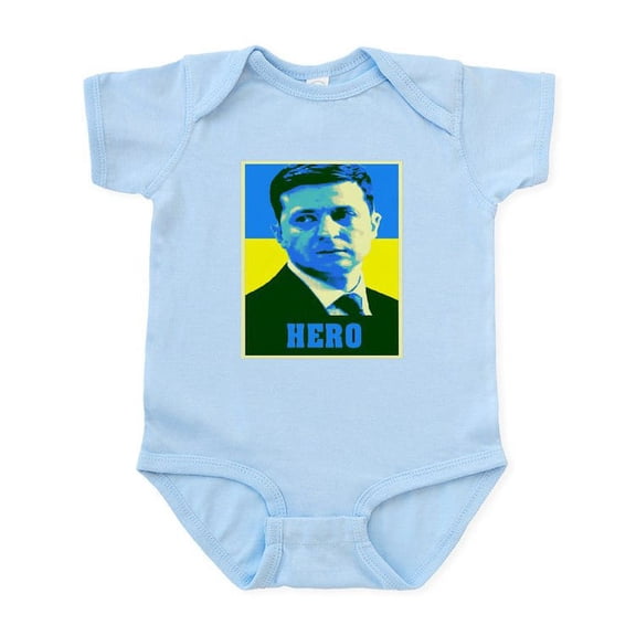 CafePress - Ukrainian President Zelenskyy Ukraine Fl Body Suit - Baby Light Bodysuit, Size Newborn - 24 Months