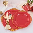 thumbnail image 5 of 175PCS Red Plastic Plates - Disposable Red Gold Party Plates & Pre Rolled Napkins with Cutlery for 25 Guests, 50Plates, 75Silverware, 25Cups, 25Napkin for Wedding & Party & Independence, 5 of 18
