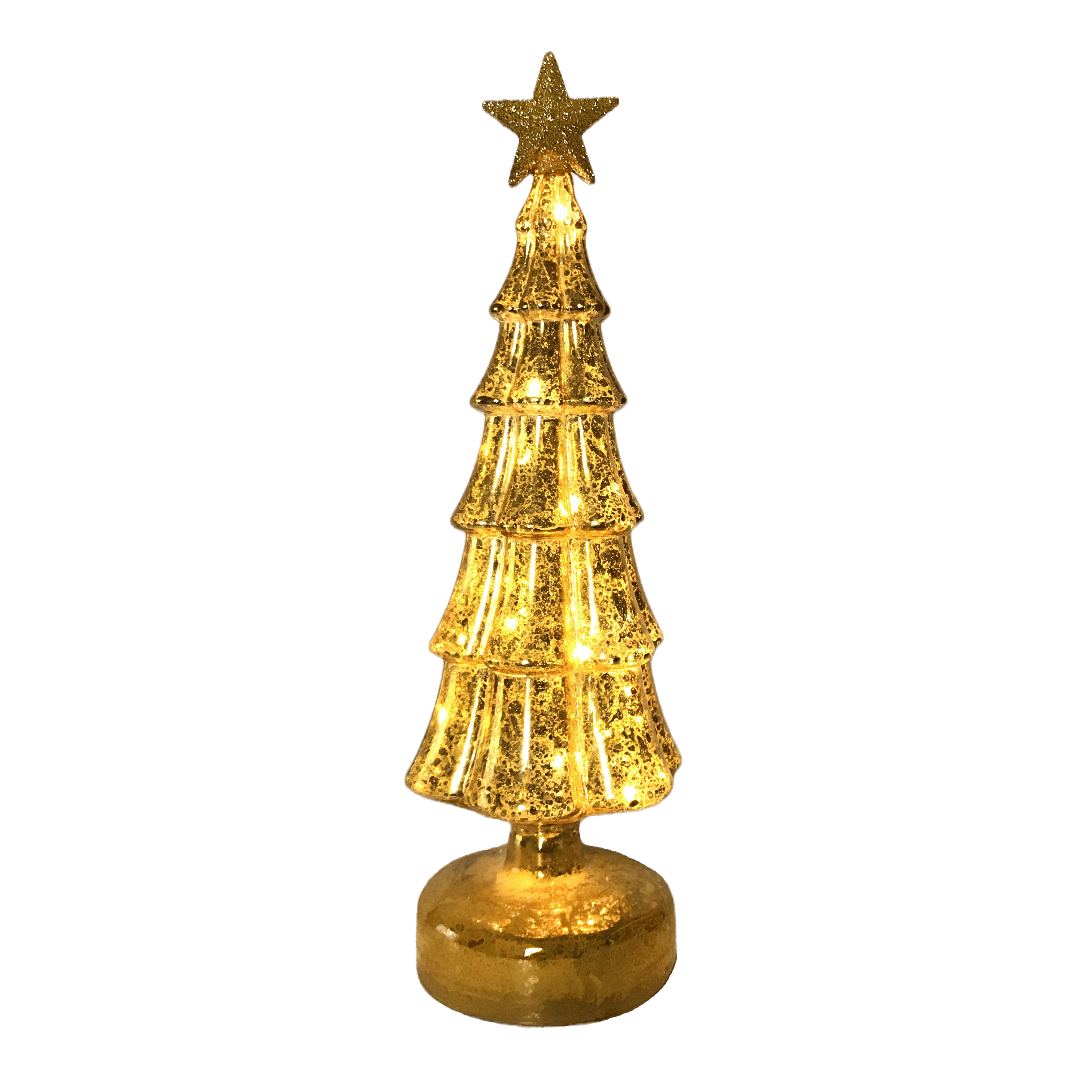 Glass Christmas Tree with Ornaments, Tabletop Christmas Ornaments