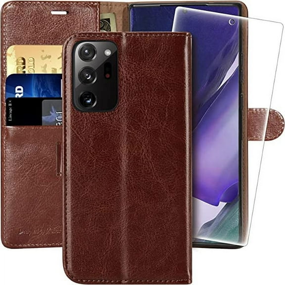 MONASAY Wallet Case Compatible for Galaxy Note 20 Ultra 5G, 6.9 inch, [Included Screen Protector][RFID Blocking]Flip Folio Leather Cell Phone Cover with Credit Card Holder