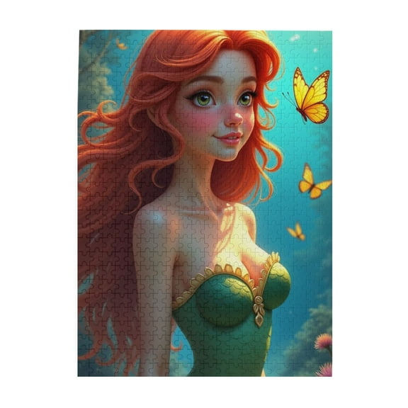 500 Piece Redhead Mermaid Jigsaw Puzzle For Adults – Relaxing & Challenging Adult Puzzle Vibrant Artwork Quality Pieces Great Gift Idea