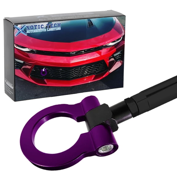 Xotic Tech Sport Track Racing Style CNC Aluminum Screw-on Tow Hook Front Bumper Compatible with Chevrolet Camaro 2016-2021 (Purple)