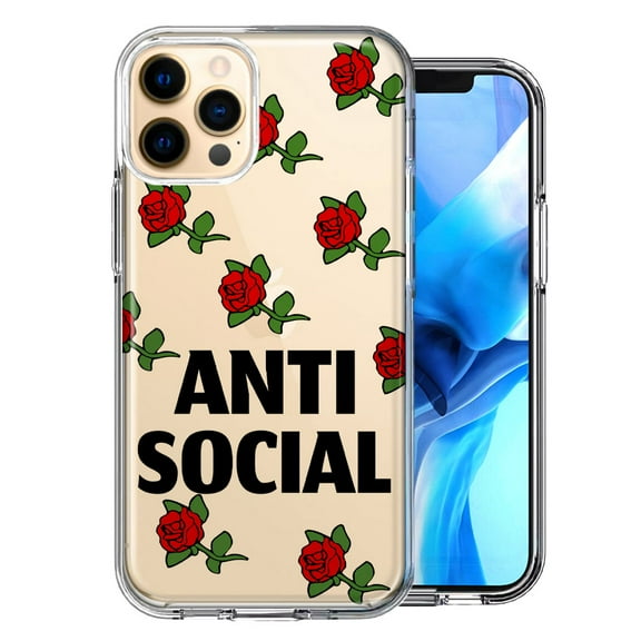 MUNDAZE for Apple iPhone 11 Pro Anti Social Roses Design Double Layer Phone Case Cover