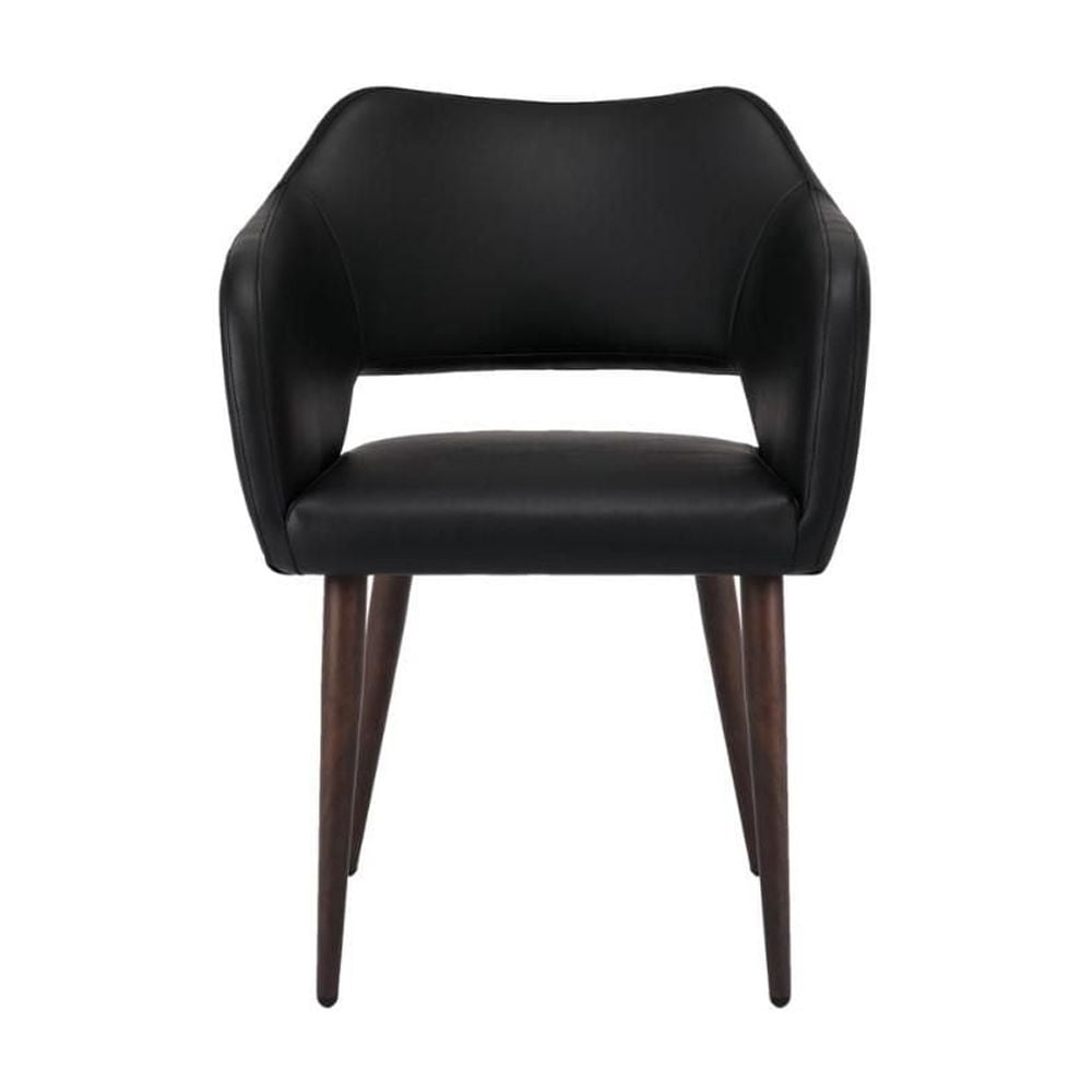 Lot de 2 chaises de conférence (PU) noires pour salle à manger